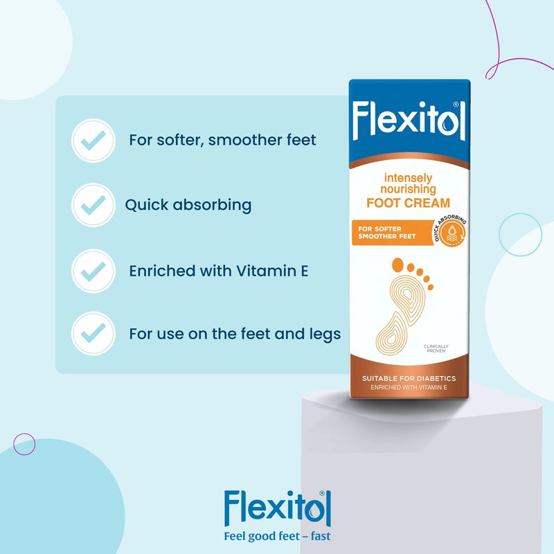 Flexitol Intensely Nourishing Foot Cream 145g, Intensive Hydration for Dry