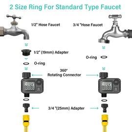 Daiilg New Smart Irrigation Controller Outdoor Garden Flower Pot Watering Timer Stepless Knob Timing Flower Watering Artifact, Easy to Use Fine Workmanship