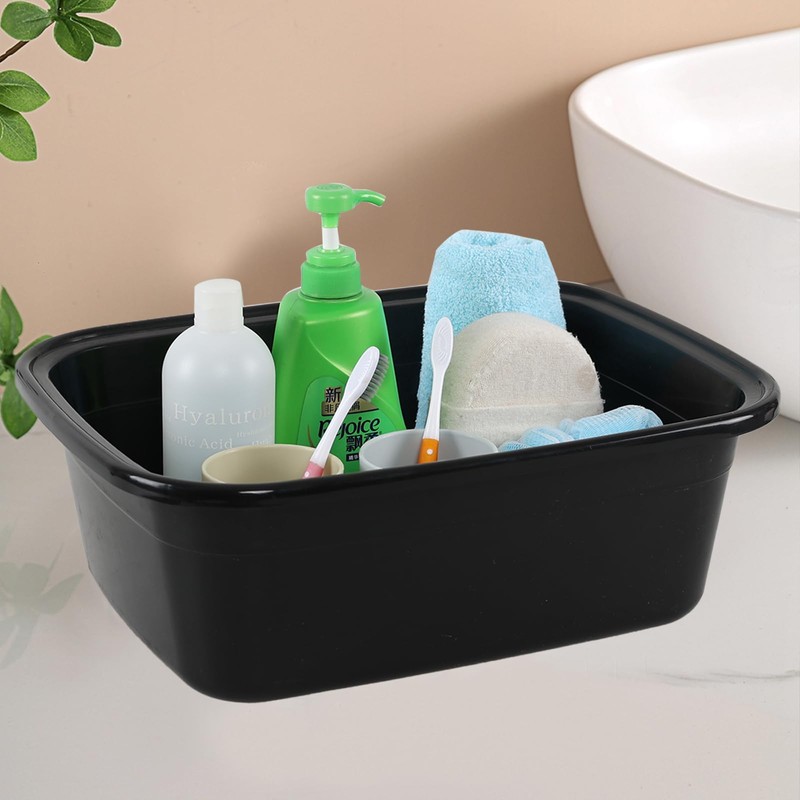 Innouse 3-Pack 16 Quart Plastic Wash Basins, Rectangular Dishpan Tub,
