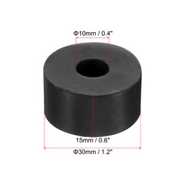 PATIKIL Multi Purpose Rubber Spacer, 10 Pcs 1.2"OD 0.39"ID 0.6"Thickness Neoprene Round Anti-Vibration Isolation Pads Isolator Rubber Bushings Spacer Washer for HVAC Bolts Car Accessories