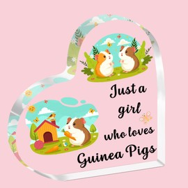 SDOFY Guinea Pig Gifts Guinea Pig Gifts for Girls Women Guinea Pig Acrylic Plaque Guinea Pig Lovers Gift Just a Girl Who Loves Guinea Pigs