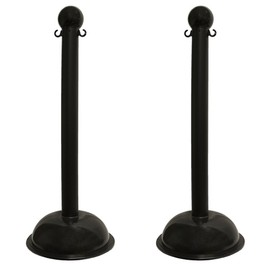 Mr. Chain Heavy-Duty Stanchion, Black, 41-Inch Height, 3-Inch Diameter Pole, Pack of 2 (99903-2)