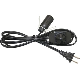 Lightingsky 6 Feet Black Salt Lamp Cord with Dimmer Switch and E12 Socket 18 AWG (2 Pack)