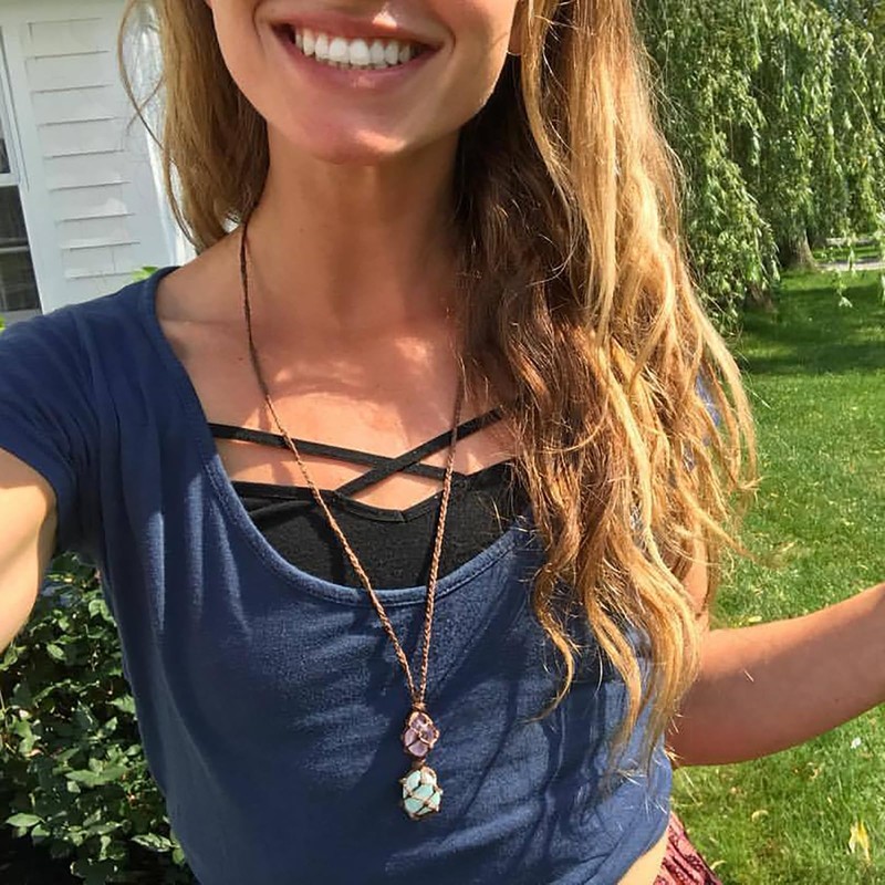 3Pcs Crystal Stone Necklace Cord Empty Stone Pendant Necklace Holders