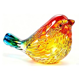 CocCCoon 1 Pcs Colorful Birds Glass Animals, Glass Ornaments for Living Room Crystal Animal Figurines Crystal Ornaments, Artistic Animal Ornament for Home Shelf Decor Holiday Birthday and Bird Gifts