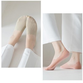 ANIDL 5 Pairs Invisible Ice Silk Breathable Socks,No Show Socks Womens Ultra Low Cut Liner Socks Non Slip Hidden for Flats Boat (Multicolor-1)