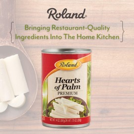 Roland Foods Canned Premium Hearts of Palm, 14 Ounce Can, Pack of 4