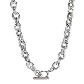 ZIYMU Azuki Chain Extra Thick Surgical Stainless Steel OT Buckle, Men's/Women's, Silver, 3 Types, 4 Sizes, Stainless Steel, No Gemstone