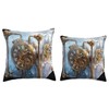 Steampunk Clock Ice Cube Mechanical Art Throw Pillow