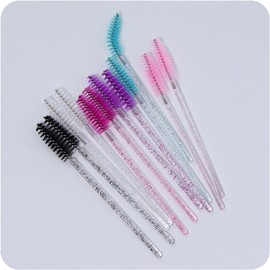 300 Piezas De Cepillos De Pestañas, Cepillos De Cejas Desechables, Varitas De Rímel De Cristal, Aplicadores Para Extensión De Pestañas (Lashbrush-B Crystal) Multicolor Cepillo Para Pestañas