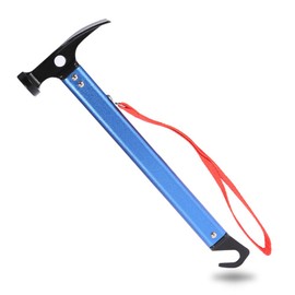 Outdoor Camping Tent Peg Stake Hammer Nail Puller Extractor Multifunctional Tool with Aluminum Handle (Color : Blue)