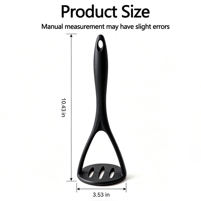 Potato Masher Silicone Set, 2PCS 10.4 Inch Non-Scratch Kitchen Tool