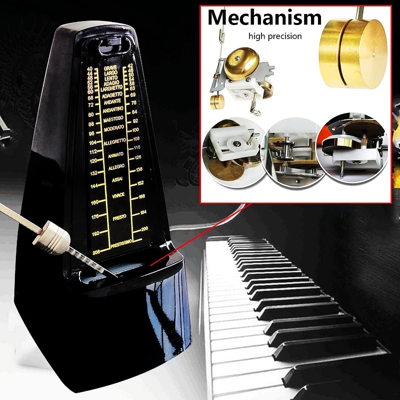 Mechanical Metronome with Accent Bell, Accurate Beat, Classic Appearance, Suitable