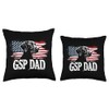 GSP Dad German Shorthaired Pointer USA Pride Throw Pillow