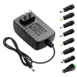 ALITOVE 5V 3A Power Supply DC 5 Volt 15W 3000mA 2.5A 2A 1A Power Adapter Converter with 5.5x2.5mm 5.5x2.1mm 4.0x1.7mm 3.5x1.35mm 3.0x1.1mm 2.5x0.7mm Micro-USB Type-C Tips for Raspberry Pi 3 4 USB-HUB