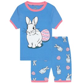 Dolphin&Fish Girls Easter Pajamas Cotton Girls Short Pajamas Summer Kids Clothes Toddler Pjs Size 7 Pink Blue