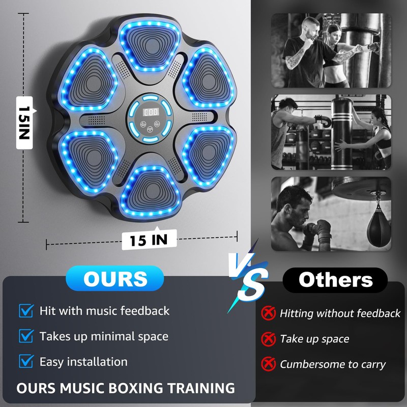 Music Boxing Machine for Kids Adults, Smart Interactive Music Punching
