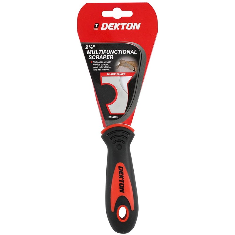 Dekton 2.5"Professional Scraper-Heavy Duty Stainless Sturdy Steel Blade| Ergonomic Rubber