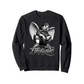 LIL HOMIE Little Chicano Tattoo Art Angel West Coast Cholo Sweatshirt