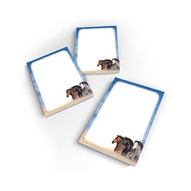 Junapack 12 Mini Notepads Three Horses Party Bags for Children's Birthday Party Favours for Girls / A7 Format
