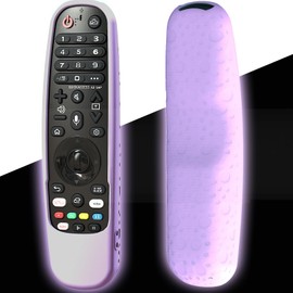 Case for LG Magic Remote MR23GN 2021-2024, Cover for LG Remote MR22GA MR22GN MR23GA MR24GN Silicone Skin Sleeve Glow in The Dark Purple