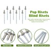 Piutouyar 100Pcs 1/8" x 1/4" Stainless Steel Pop Rivets Assortment,