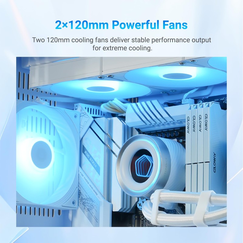 ID-COOLING FX240 INF White 240mm Liquid CPU Cooler, AIO Cooler