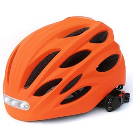 Bike Helmet with USB Rechargeable Light Safety Helmet Adjustable Mountain and Road  Helmet