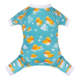 CuteBone Small Dog Pajamas Shirt Stretchy Summer Puppy Pjs Soft Cat Onesies Pet Clothes for Daily Wear DA26M