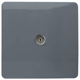 Trendi Artistic Modern Glossy Tactile TV Socket Warm Grey