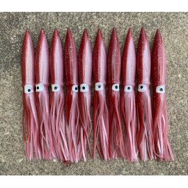 Tackleworks LOT OF 10 SHELL BULB SQUID 6" GREAT 4 DAISY CHAINS SPREADER BARS - CEDAR PLUG