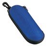 Glasses Case, Urethane, Semi-Hard Case, Round (Zipper Type, Hook), Blue