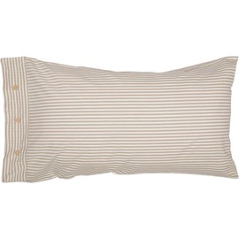 Piper Classics Farmhouse Ticking - Juego de Cama, Marrón Topo, Funda King