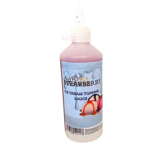 Strawberry TOPPING Flavouring SAUCE Squeezy Bottle FOR PANCAKE, ICE CREAM AND WAFFLES - 625ML 100 Servings, Suitable for Vegetarians by Choice Masters