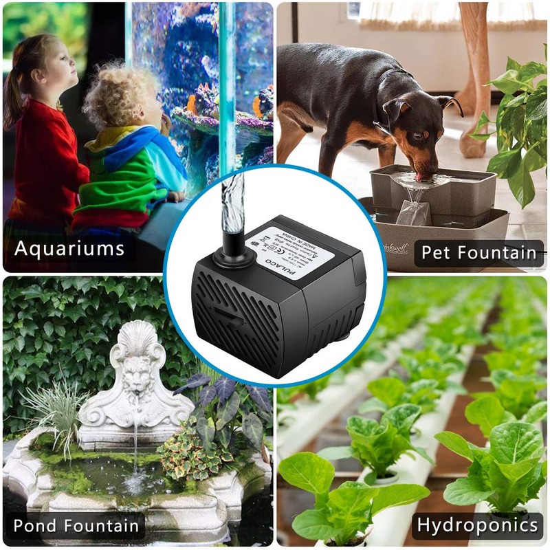 PULACO 95GPH 5W Mini Submersible Water Pump for Aquarium Fish