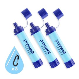 Purewell Outdoor Water Filter Personal Water Filtration Straw Emergency Survival Gear Water Purifier for Camping Hiking Climbing Backpacking - Specification: 3