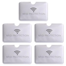 BLOOPIC IC Card Anti-Skimming Case Magnetic Shield Anti-Magnetic Card Case RFID Protection Credit Card Protector Thin IC Card Case, Set of 5