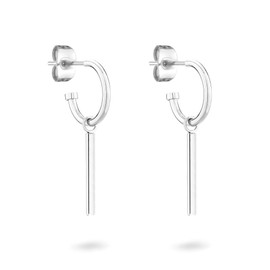 Tamaris Stainless Steel Hoop Earrings 3.5 cm, Stainless Steel, No Gemstone