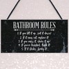 RED OCEAN Bathroom Rules Marble Theme Home Decor Bathroom Toilet