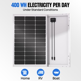 ECO-WORTHY 100 Watts 12 Volts Monocrystalline Photovoltaic Solar Panel High Efficiency Module for 12 Volt Battery Charging RV Marine Boat Off Grid(Upgrade)