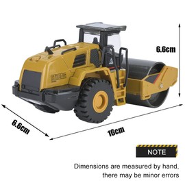 Dilwe Bulldozer Roller Train Toy, Road Roller Model, Alloy Road Roller Model Building Construction Car Vehicle Toy for Children