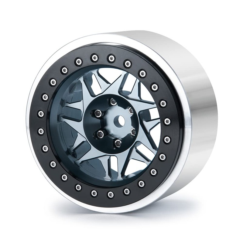 RCLIONS 4PCS Aluminum 2.9" RC Beadlock Wheels Rims for Axail