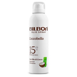 Bilboa Coccobello Olio Solare SPF 15, con Olio di Cocco, Illuminati d’Immenso, Resistente all'Acqua, 200 ml