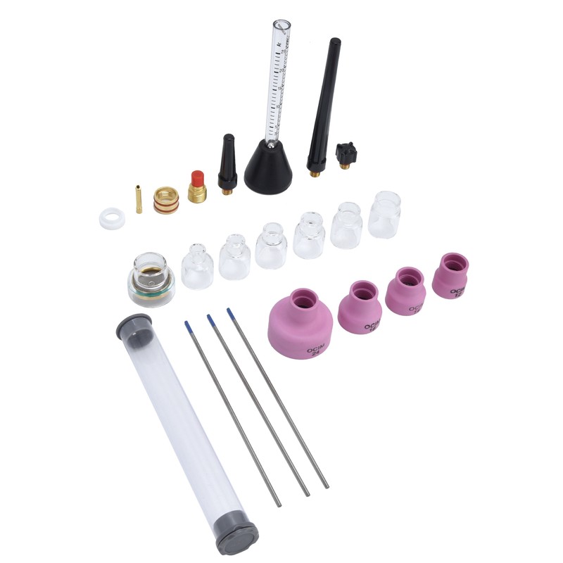 Argon Arc Welding Nozzle Kit Gas Flowmeter Tungsten Needle Sealing