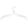 villago 17" Clear Plastic Middle Heavy-Weight Shirt Hanger with Chrome