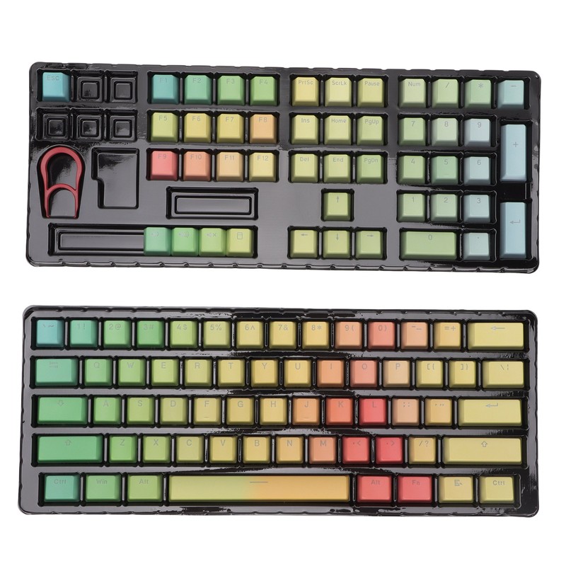 Keycaps PBT Translucent Sublimation Rainbow Gradient Mechanical 108 Keycaps for