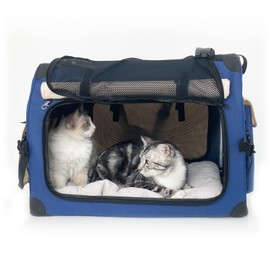 Purrpy Large Cat Carrier 24x16.5x16.5in Soft-Sided Portable Folding Small Medium Dog Pet Carrier, with Comfortable Mat, Indoor & Outdoor Travel Collapsible Cat & Dog Crate