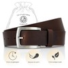LINDENMANN Men's Leather Belt, 40 mm Wide, Full Cowhide Leather,