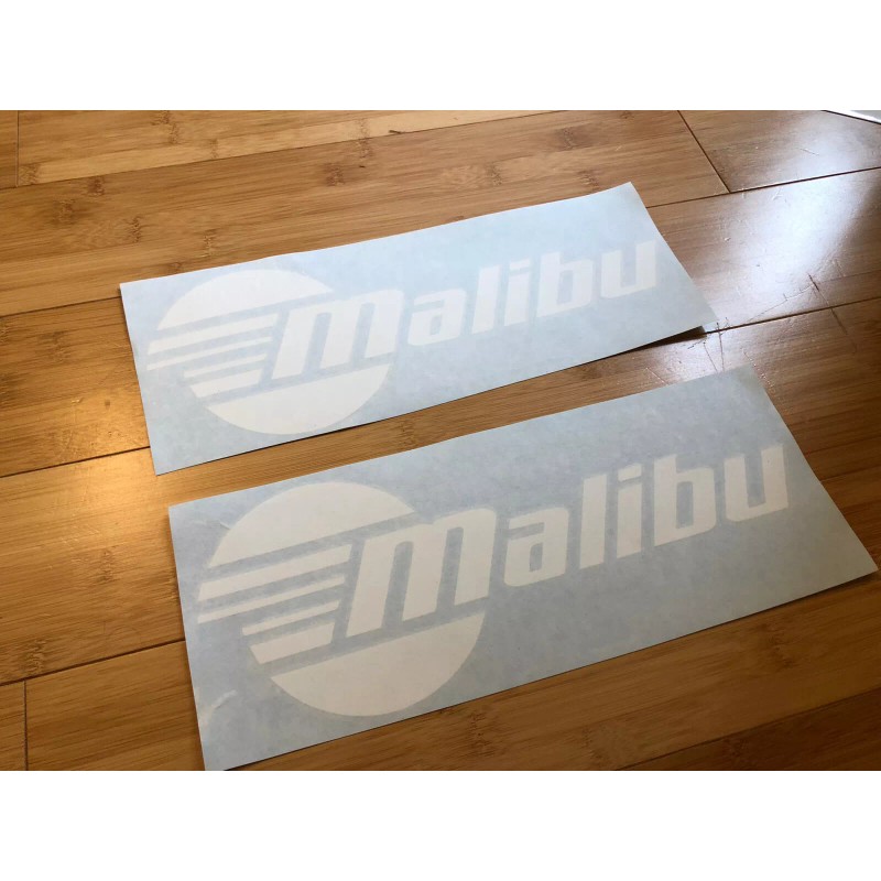 Malibu Boat 12” White Decals Vinyl High Quality New Stickers