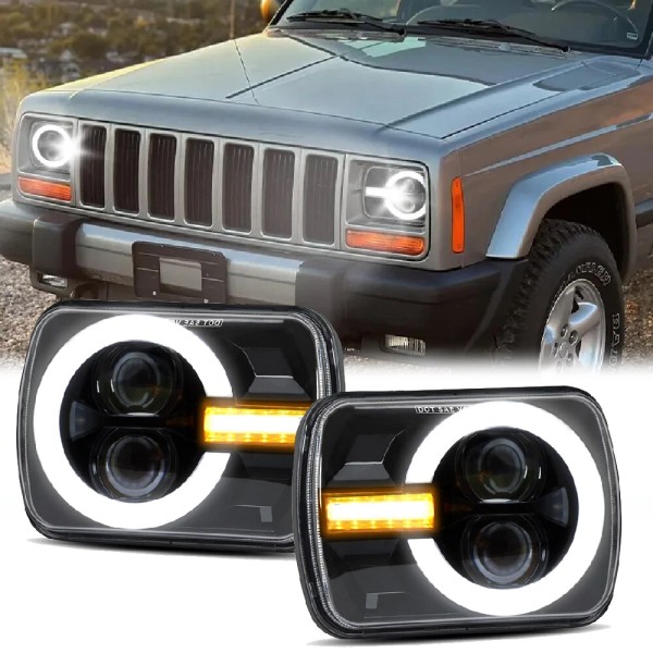 AAIWA 2x 5x7 7x6 H6054 LED Headlights for Jeep Wrangler